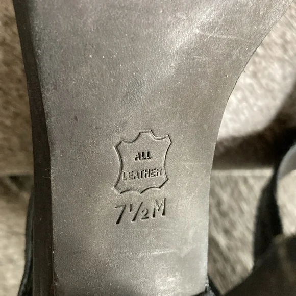 Tory Burch Black All Leather Torben Tumbled Rhino Leather Heel - Picture 13 of 14